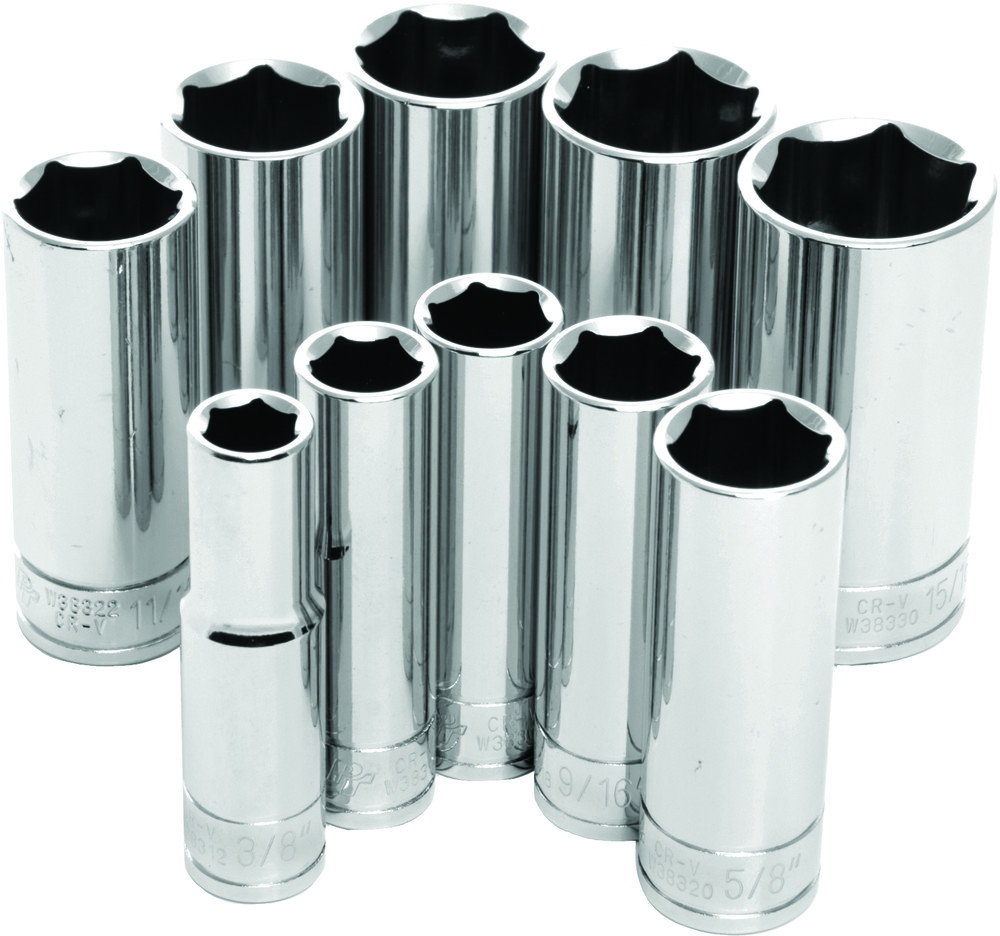 10 PC 3/8" SAE SOCKET SET DEEP