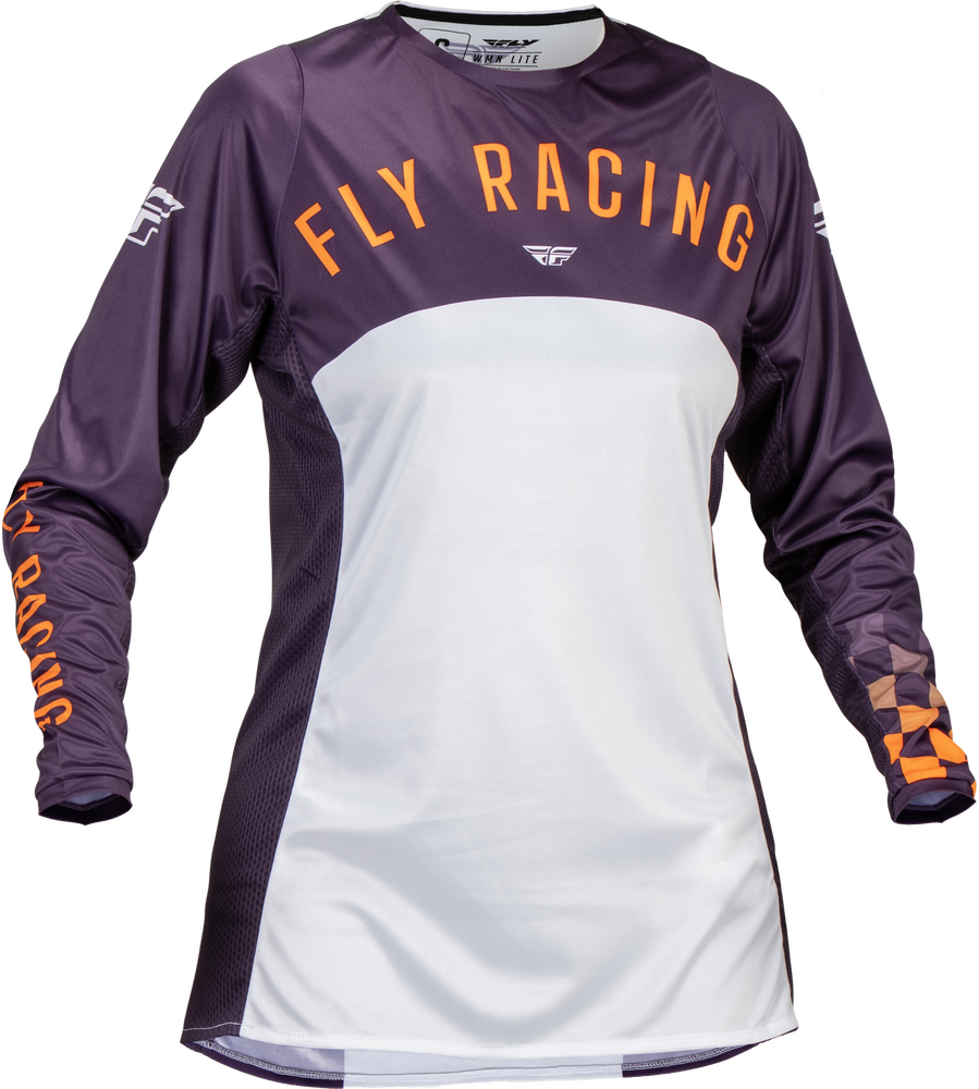 Fly Racing Women's Lite Jersey — Deep Purple/White/Neon Coral