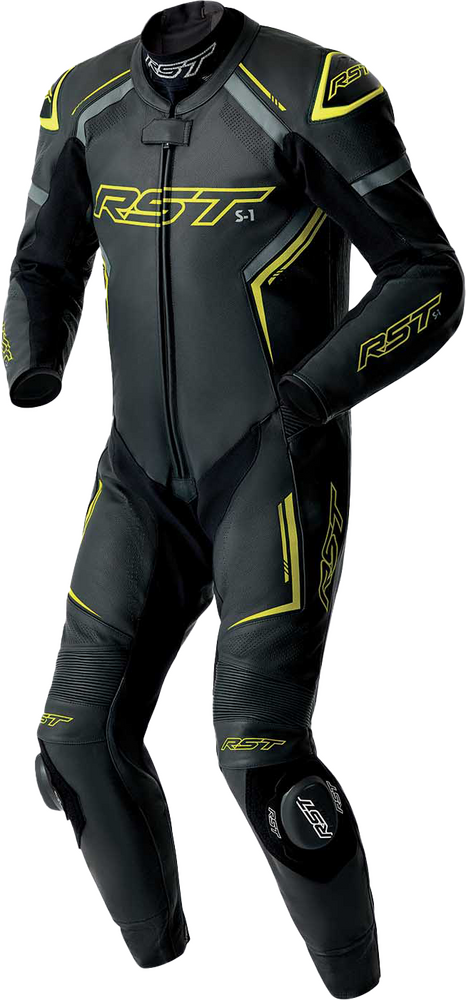 RST S1 D3O Suit BLK/Gry/Flo Yel Leather 2X