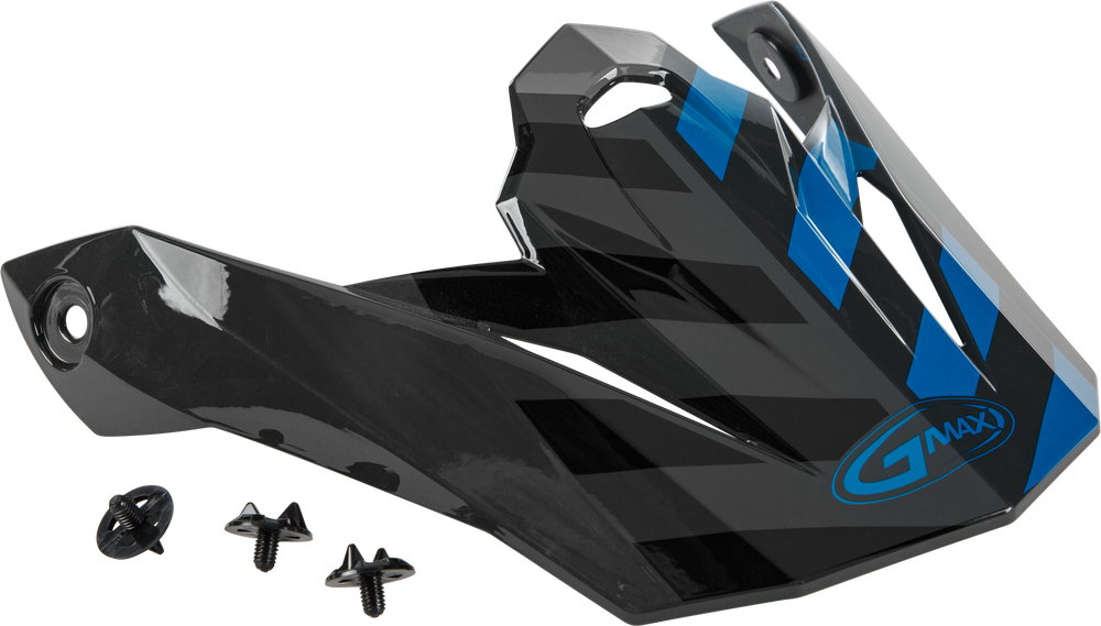 Gmax Fame MX-86 Visor w/Screws — Dark Grey/Blue/Black