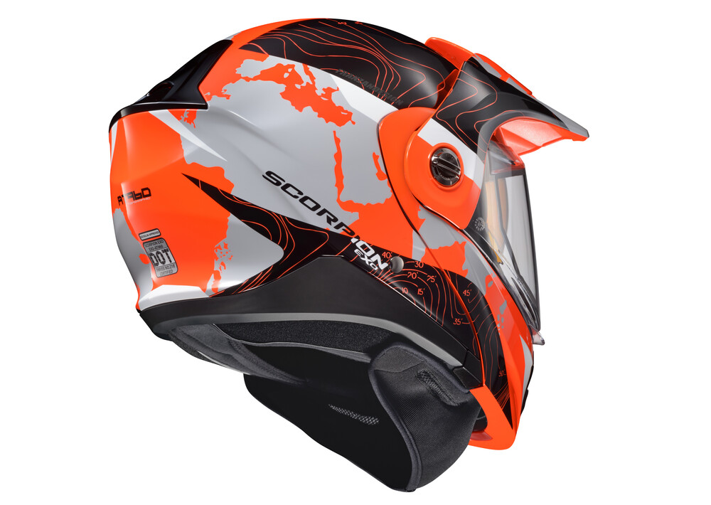 SCORPION EXO EXO-AT960 COLD WEATHER HELMET TOPOGRAPHIC HI-VIZ ORG XL DUAL