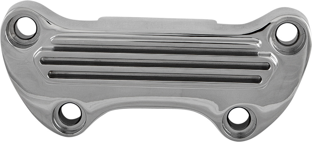 HARDDRIVE H-BAR CLAMP FINNED W/ SKIRT CHROME