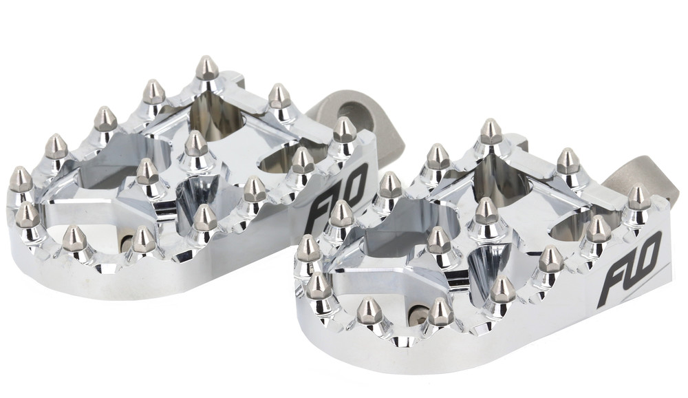FLO MOTORSPORTS MOTO STYLE FOOTPEG SET CHROME 2"X3.125"