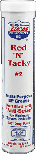 LUCAS RED 'N' TACKY #2 GREASE 14.5OZ CARTRIDGE