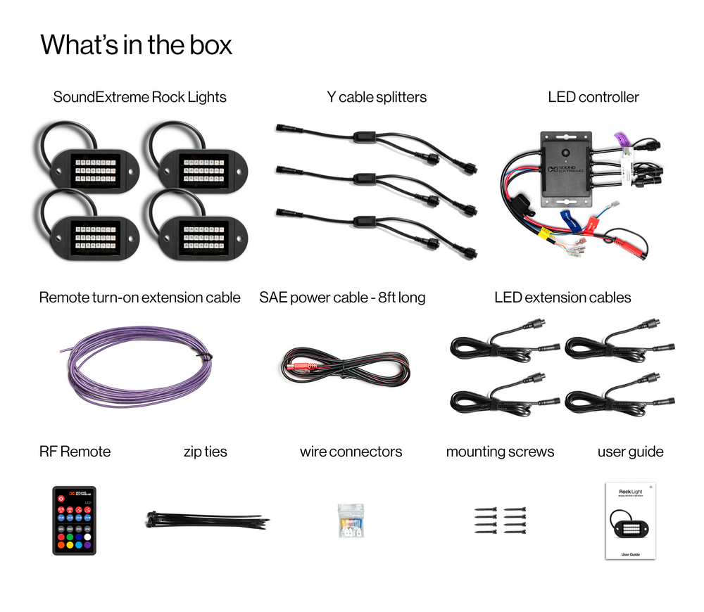 ECOXGEAR X4 ROCK LIGHTS + CONTOLLER X4 24 LED ROCK + CONTROLLER