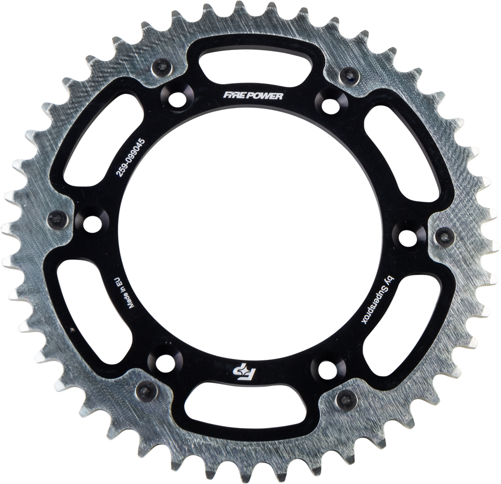 REAR SPROCKET HYBRID 45T BLK/SIL