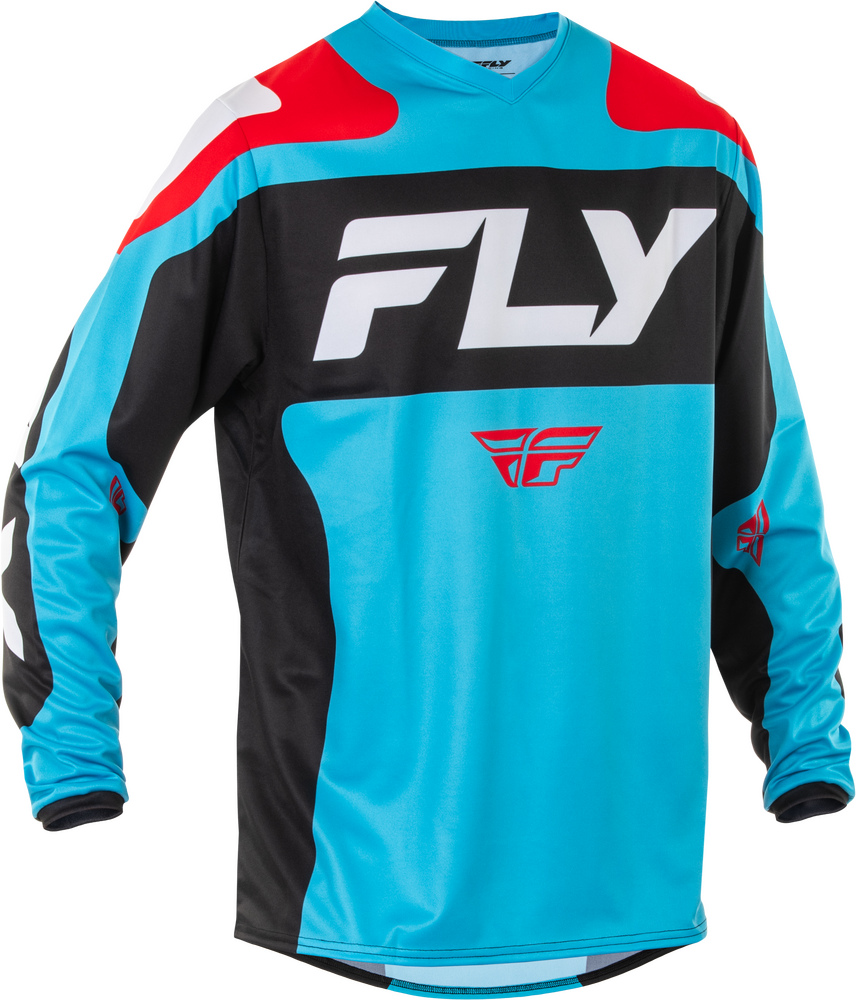 Fly Racing F-16 Jersey — Cyan/Black/White