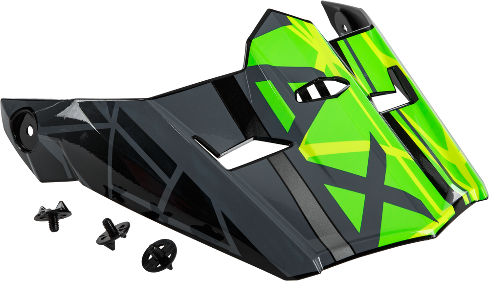 Gmax Mega MX-46 Visor w/Screws — Black/Hi-Vis Yellow/Grey