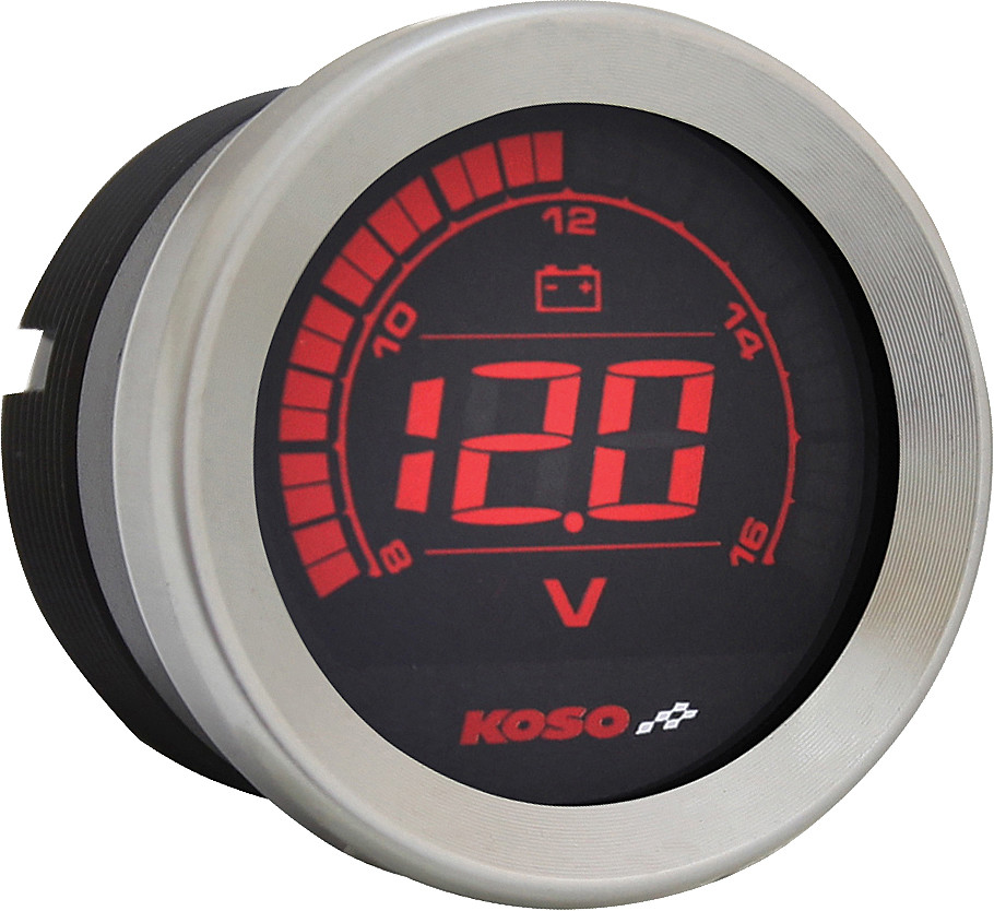 KOSO HD-02 SERIES GAUGE KIT SILVER BEZEL OIL TEMP