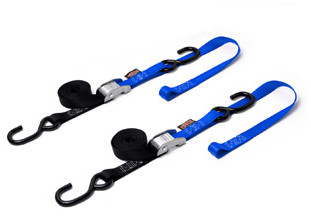 POWERTYE TIE-DOWN CAM S-HOOK SOFT-TYE 1"X6' BLACK/BLUE PAIR
