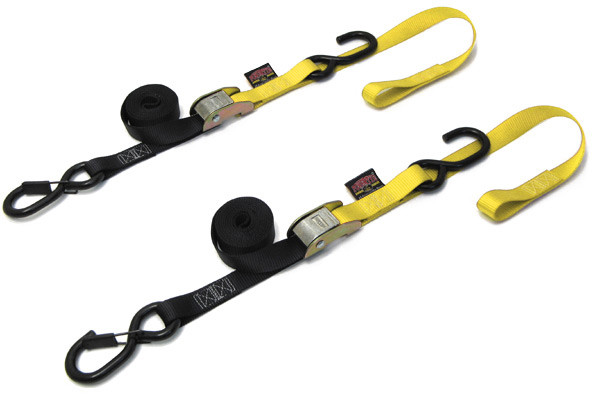 POWERTYE TIE-DOWN CAM SEC HOOK SOFT-TYE 1"X6' BLACK/YELLOW PAIR