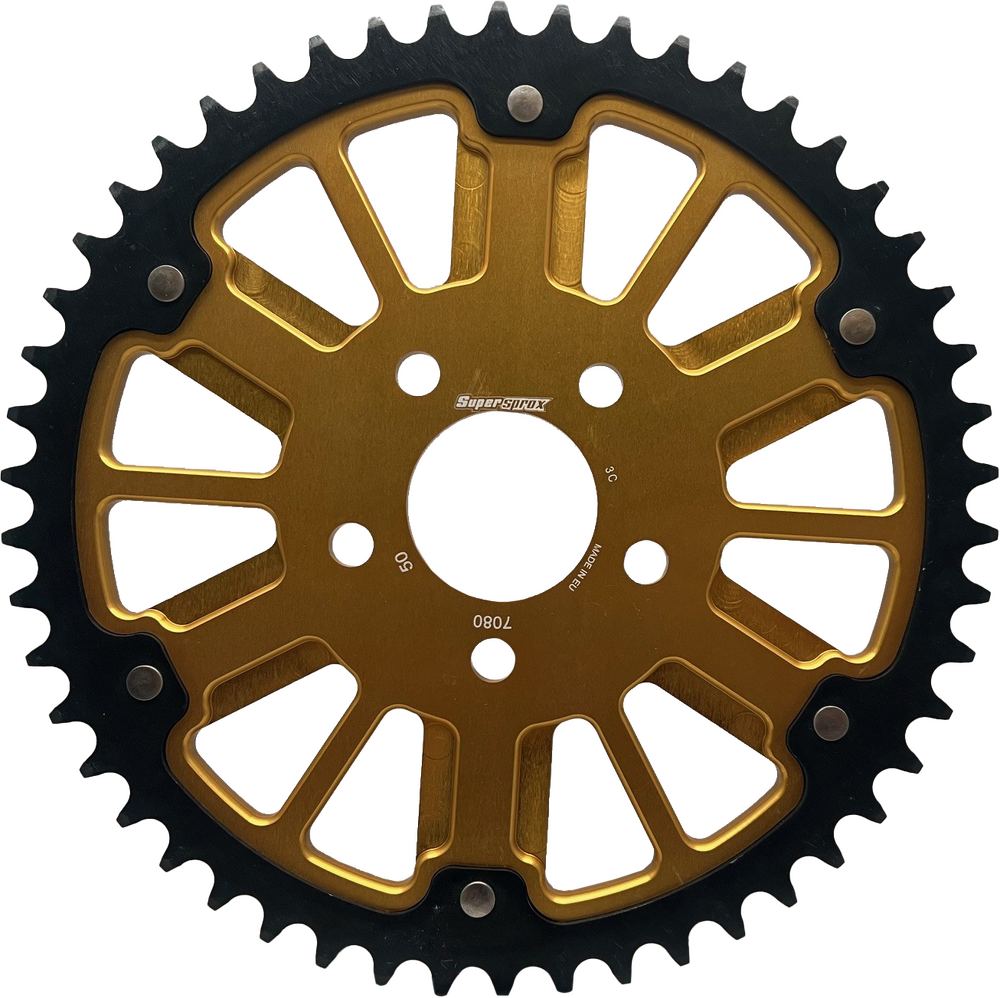 STEALTH 49T REAR SPROCKET GLD ALUM CAR  BLK STEEL TEETH