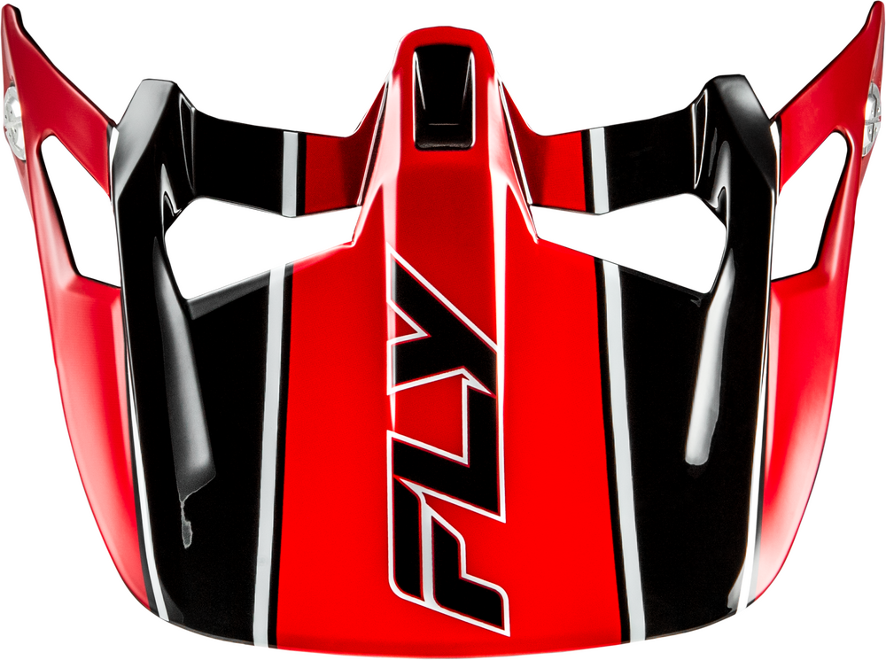 Fly Racing WERX-R CARBON FLOW VISOR BLACK/RED — Black/Red