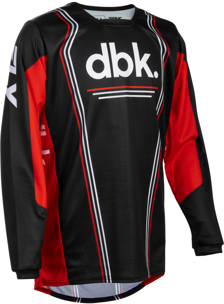 Fly Racing Youth Kinetic DBK Jersey (2027) — Black/Red/White