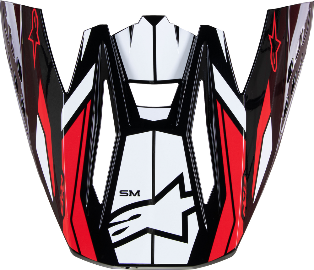 S-M5 VISOR ACTION 2 BLK/WHT/BRT RD GLOSSY