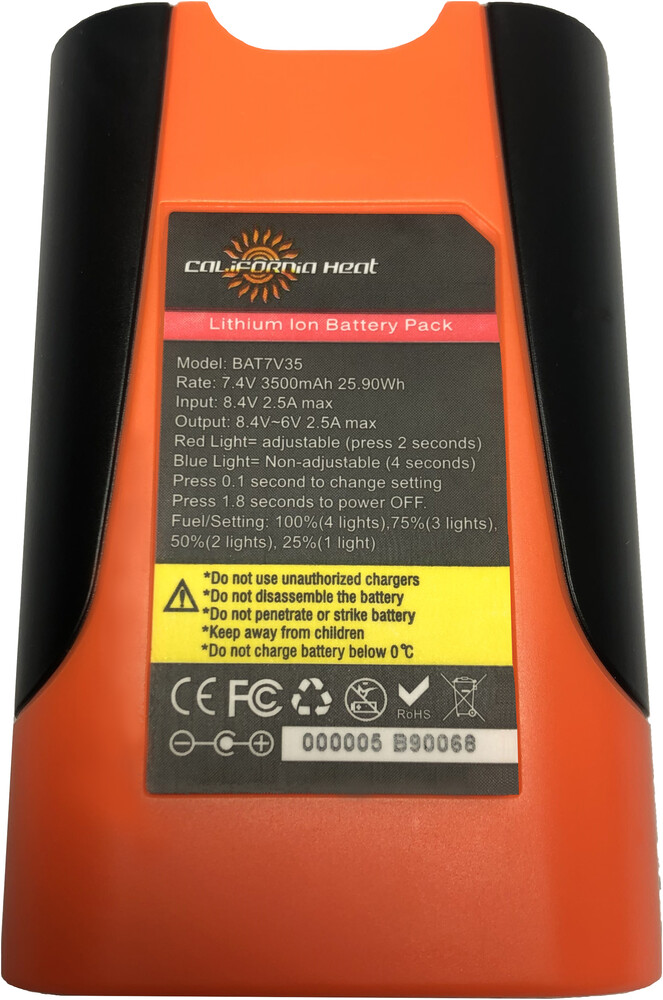 CALIFORNIA HEAT 7V BATTERY (3500 MAH)