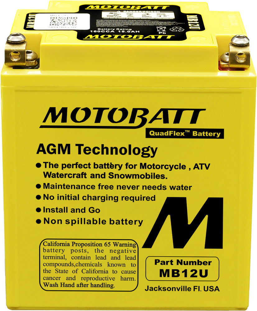 MOTOBATT BATTERY MB12U SEALED FACTORY ACTIVATED