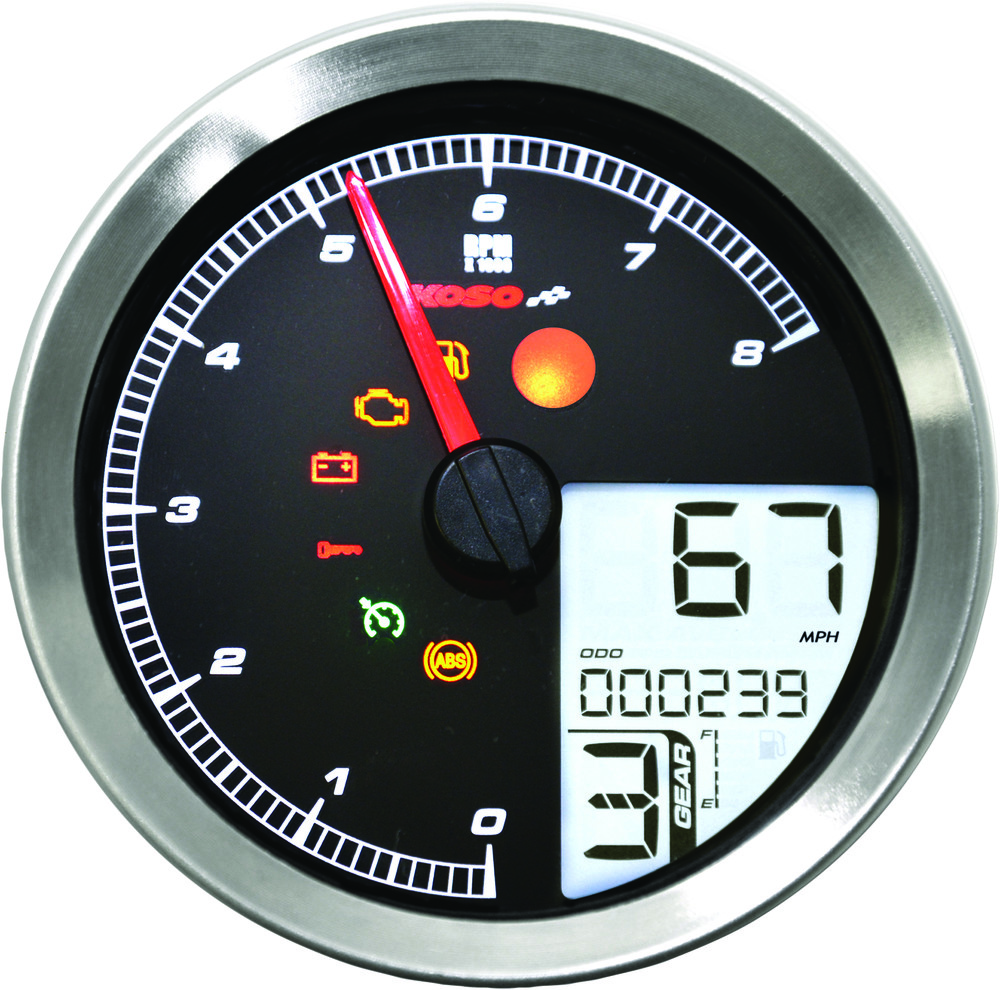KOSO SPEEDO / TACH SIL BEZEL LCD COLOR CHANGE DISPLAY