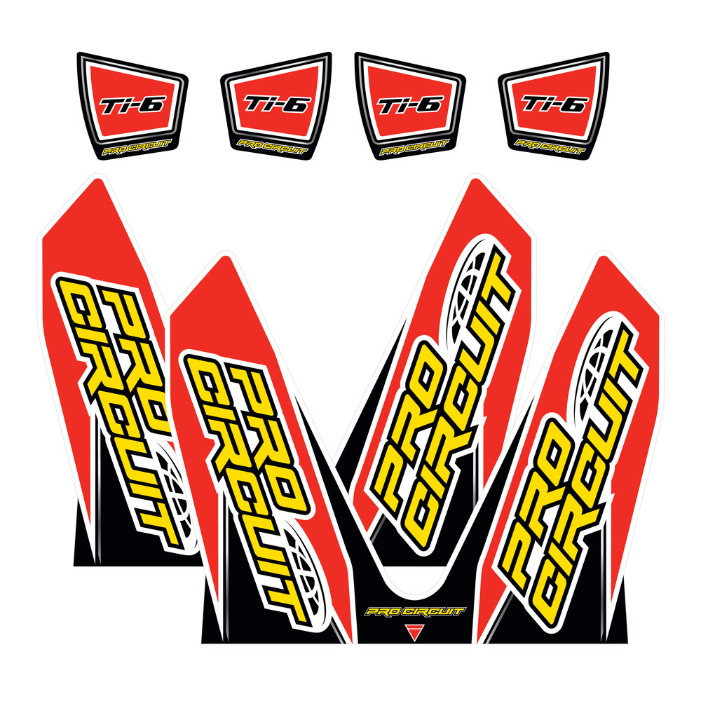 PRO CIRCUIT TI-6 WRAP/END CAP DECALS REPLACEMENT MUFFLER STICKERS