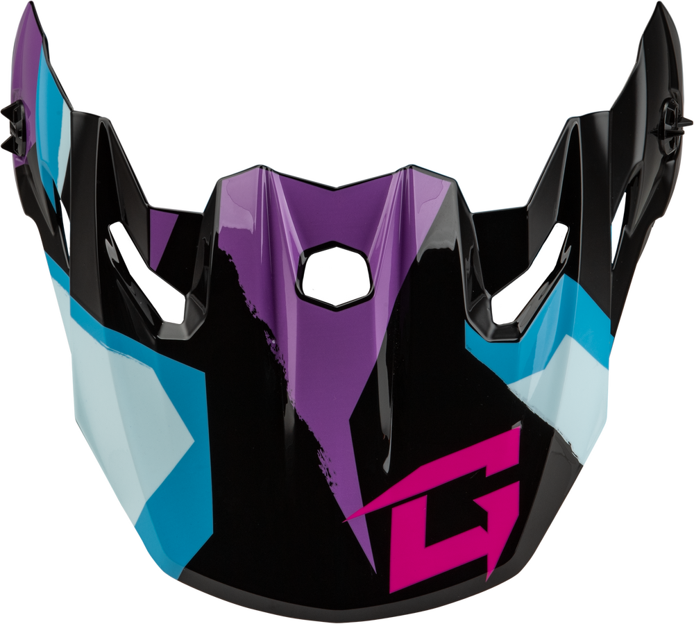 Gmax MX-96 Splinter Visor w/screws — Black/Purple/Blue