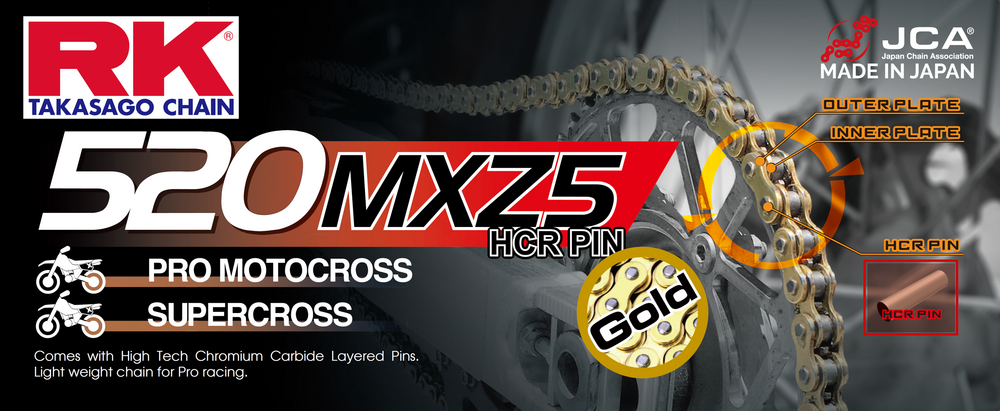Rk Excel Gb520mxz5 Drive Chain Gold 520 X 120