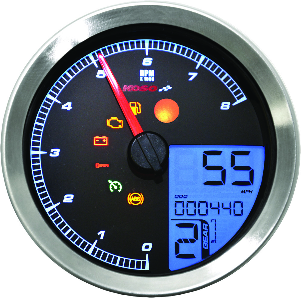 KOSO SPEEDO / TACH SIL BEZEL LCD COLOR CHANGE DISPLAY