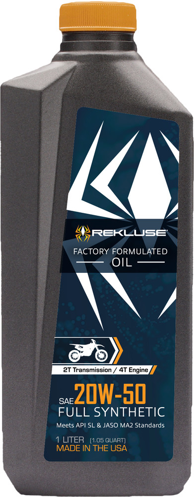 REKLUSE RACING FULL SYN 20W50 OIL 4T ENGINE/ 2T TRANS 1 LT