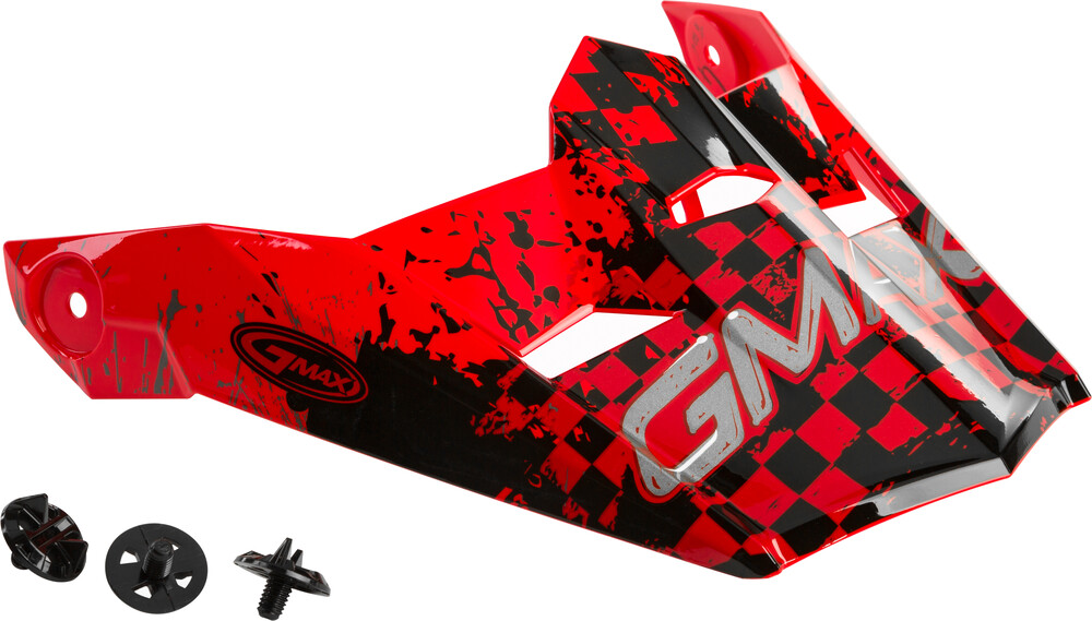 Gmax MX-49Y Anim8 Helmet Visor — Red/Black/Silver