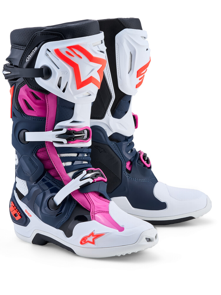 Alpinestars Tech 10 Supervented Boots (2026) — DARK BLUE/WHITE/BLACK FUXIA