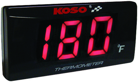 KOSO SUPER SLIM TEMPERATURE GAUGE RED DISPLAY