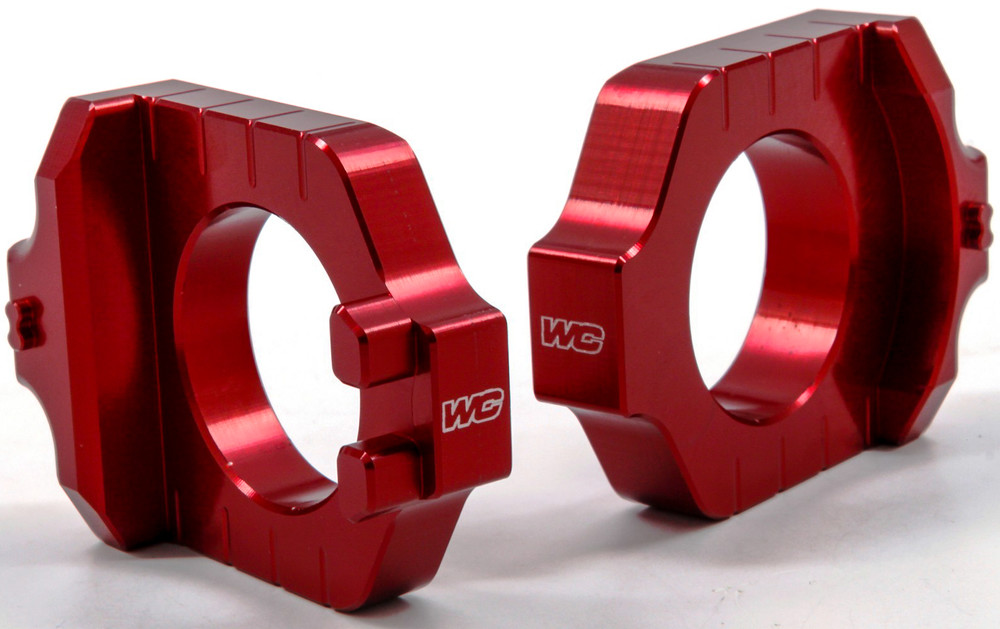 WORKS AXLE BLOCKS ELITE KAW/SUZ RED
