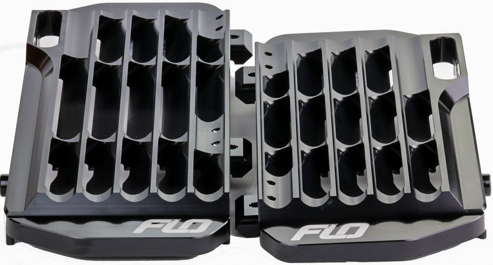 FLO MOTORSPORTS HIGH FLOW RADIATOR BRACES BLACK