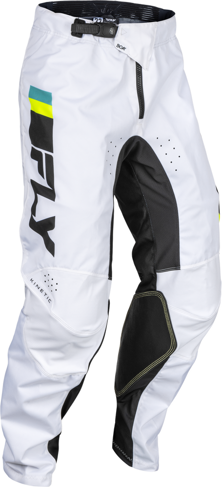 Fly Racing Kinetic Prix Pants — White/Black/Hi-Vis