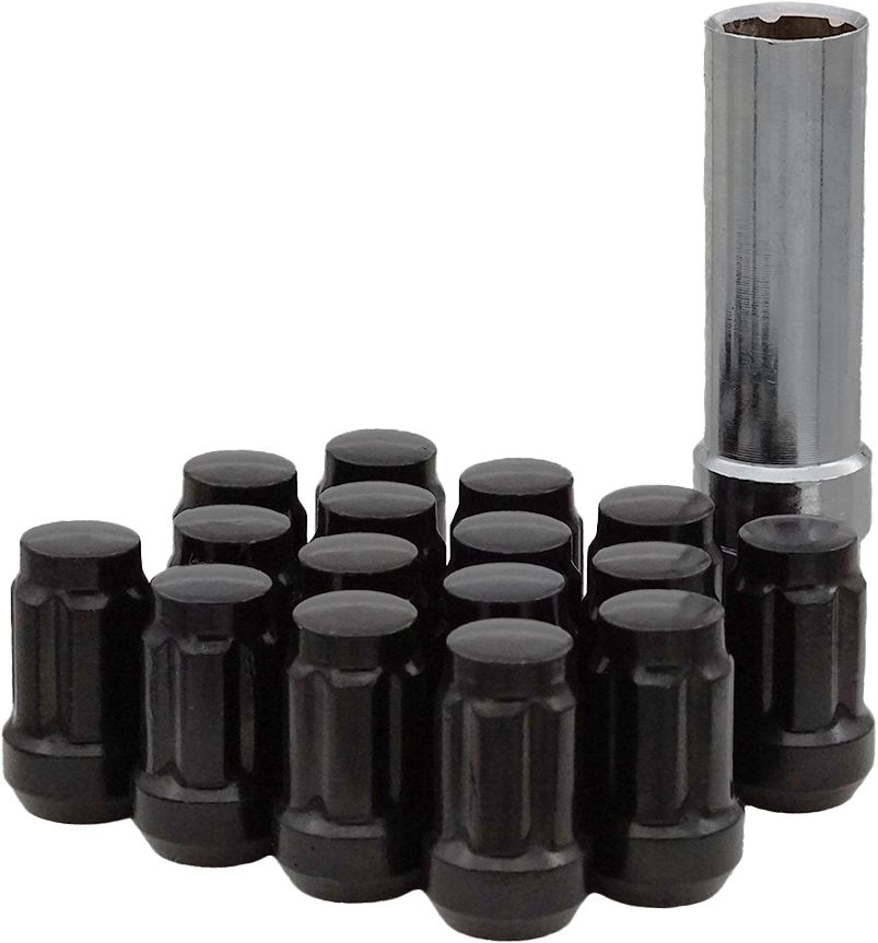 Sedona 16/PK 12MMX1.25 Tapered Lug Nuts 60 Splined Black