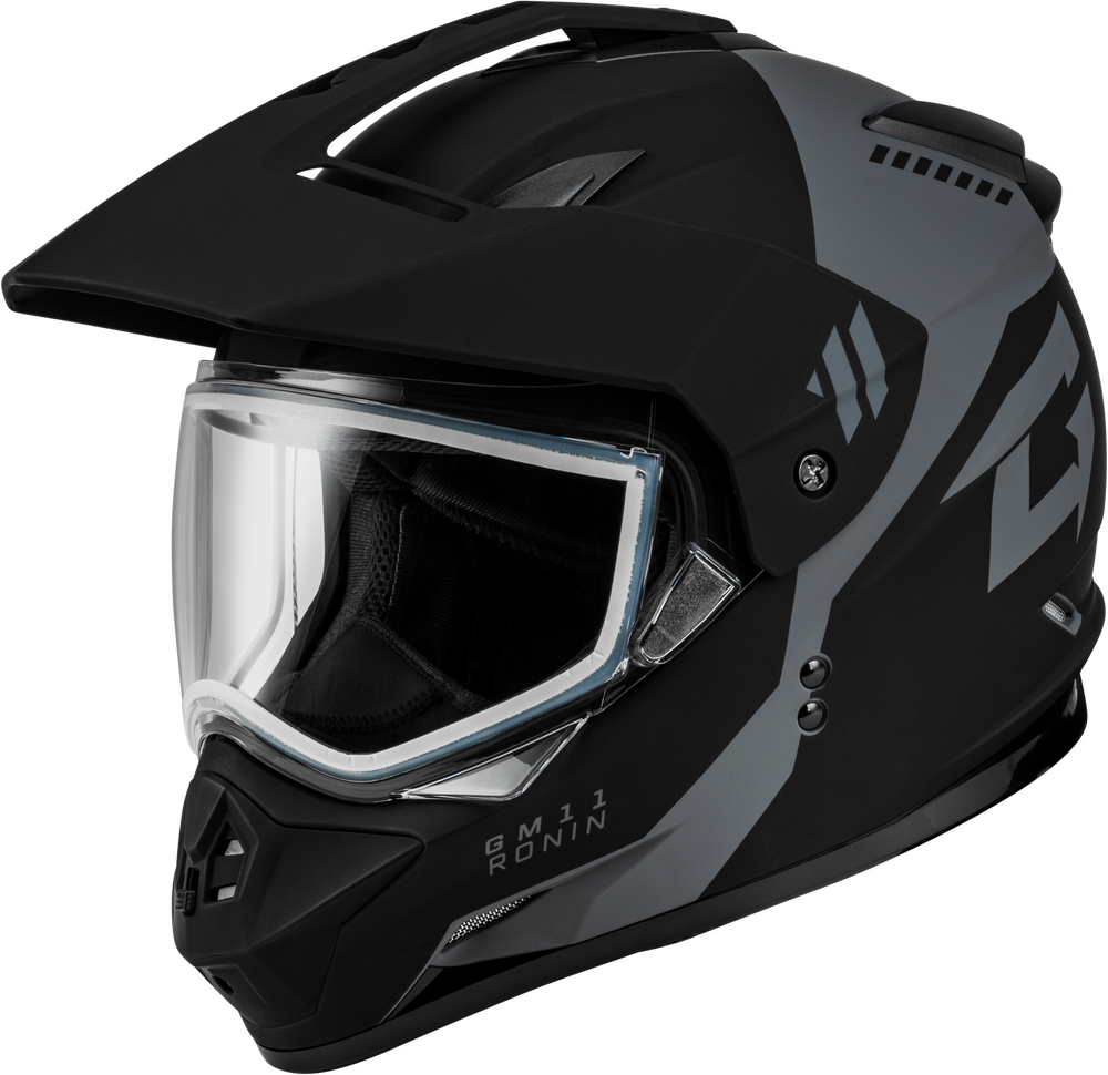 GMAX GM-11 RONIN HELMET MATTE BLACK/SILVER LG