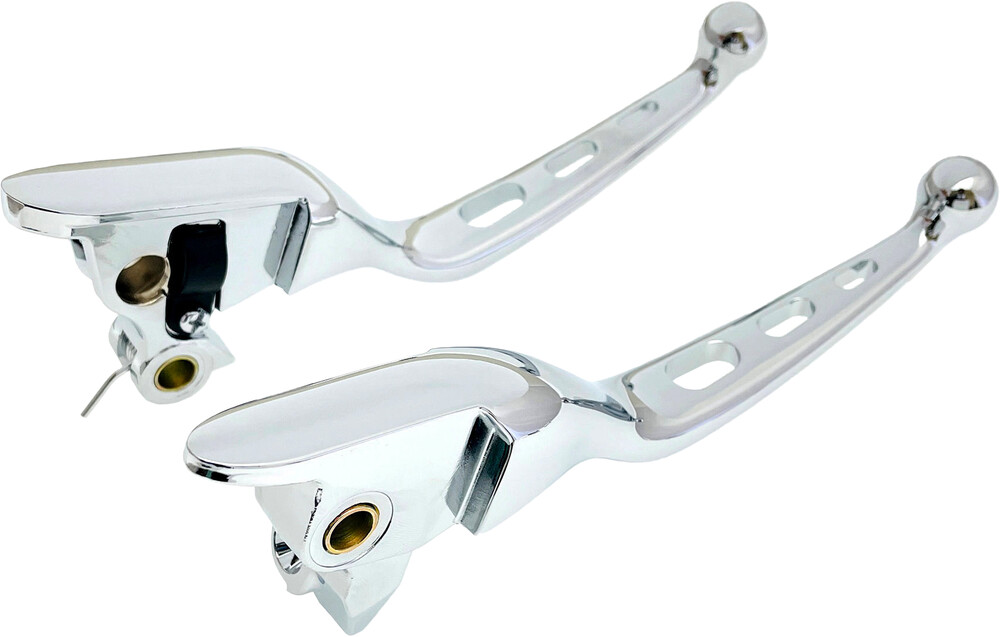 HARDDRIVE 3-HOLE LEVER SET CHROME FLT `21-22 CBL CLUTCH