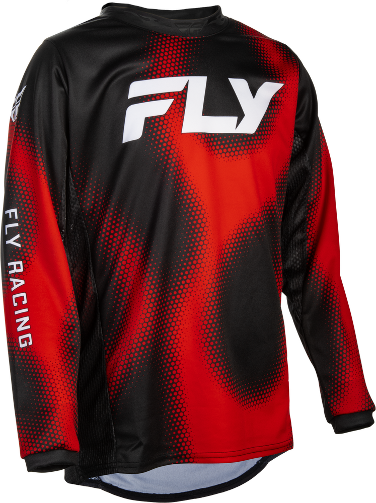 Fly Racing Youth Kinetic Torch Jersey (2027) — Black/Red/White