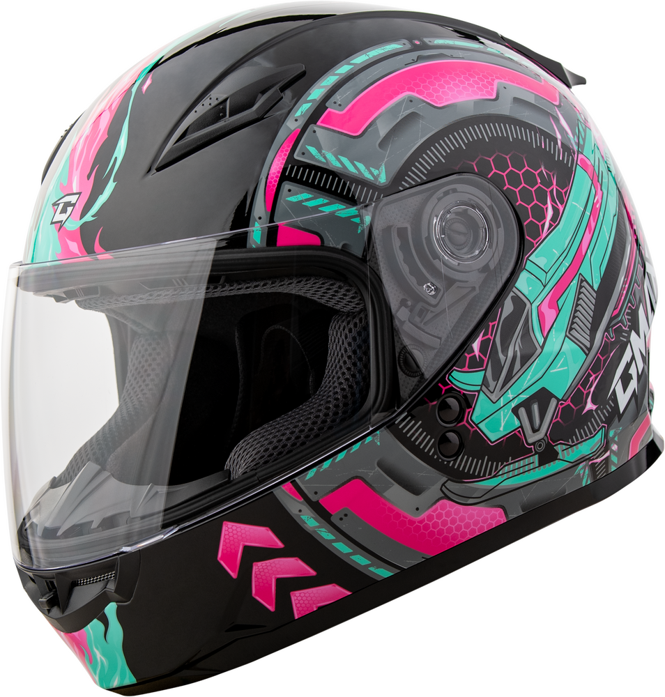 Gmax GM-49Y Charge Helmet (2026) — Black/Pink/Aqua