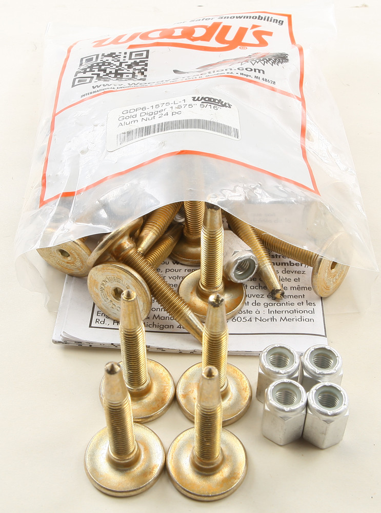WOODYS GOLD DIGGER CARBIDE TRACTION MASTER STUD 1.575" 24/PK