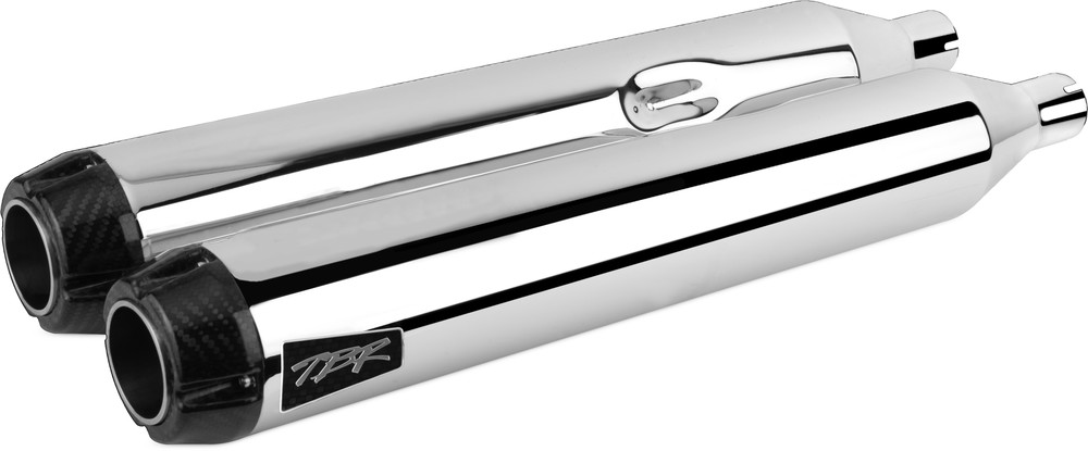 TBR COMP-S SLIP-ON M8 FLH/FLT CHROME W/CF ENDCAP