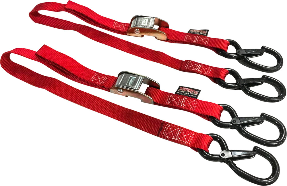 POWERTYE TIE-DOWN CAM SEC HOOK WATERCRA WATERCRAFT 1"X3' RED PAIR