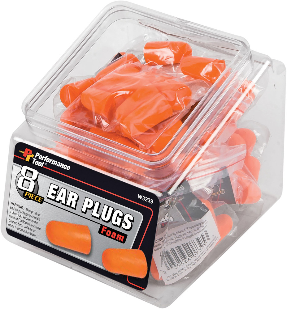 PERFORMANCE TOOL 8 PACK EAR PLUG/12 PK W/FISHBOWL COUNTER DISPLAY