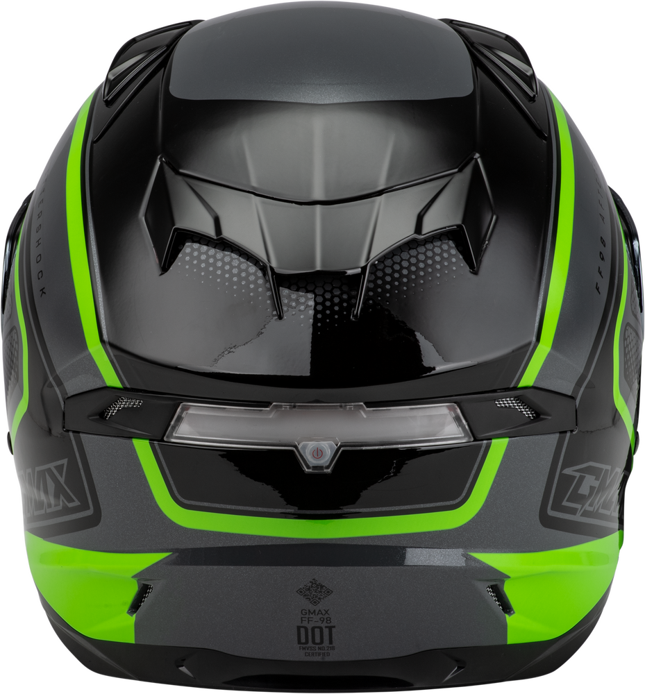 GMAX FF-98 AFTERSHOCK HELMET GREY/NEON GREEN XS