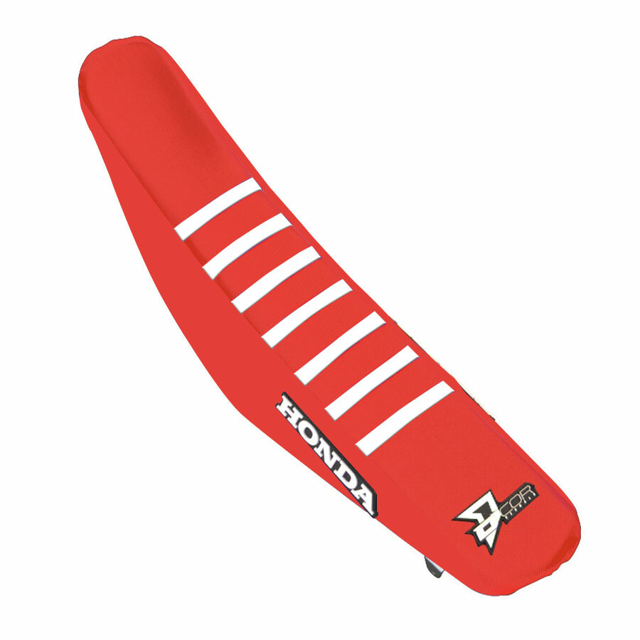 D-COR SEAT COVER RED W/WHITE RIBS HON