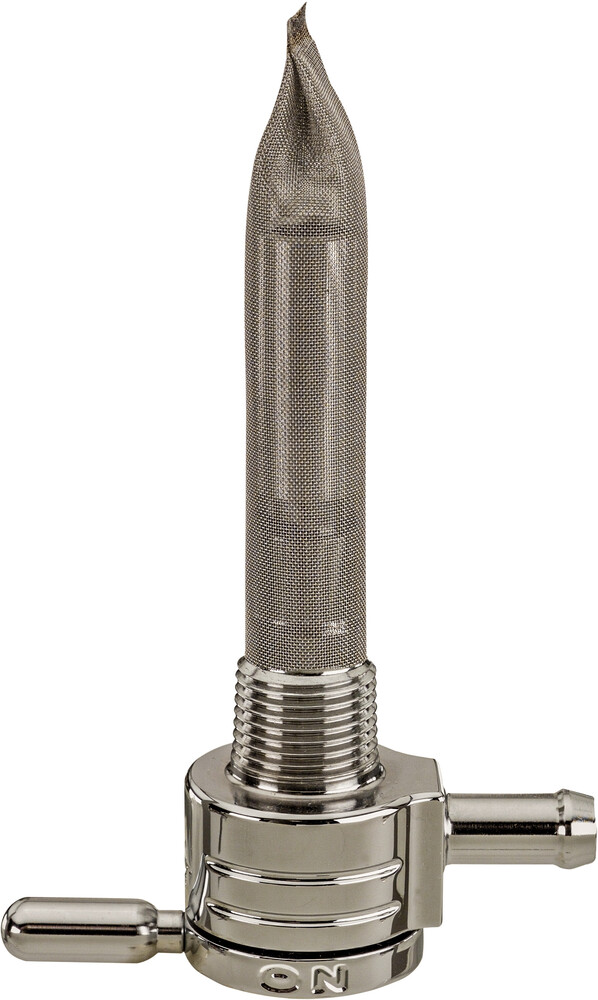 GOLAN 3/8 NPT PETCOCK STRAIGHT CHROME 5/16 HOSE