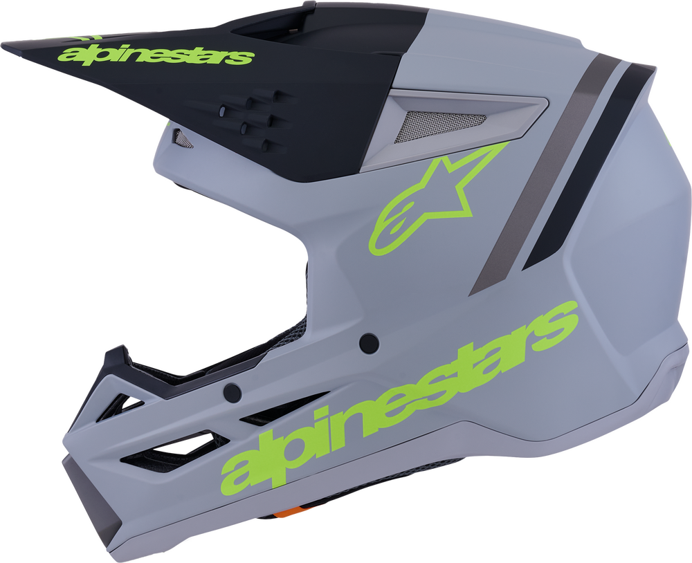 Alpinestars SM3 Radium Helmet — Grey/Black/Yellow Fluo