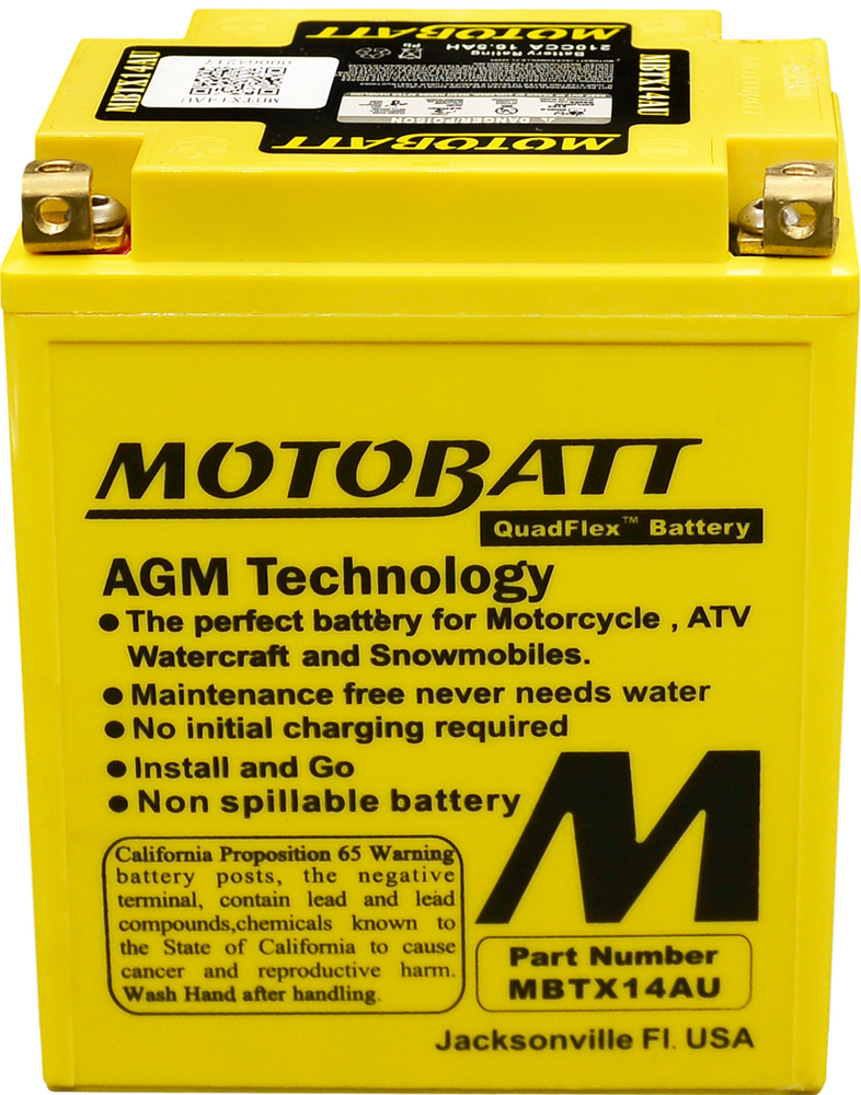 MOTOBATT BATTERY MBTX14AU SEALED FACTORY ACTIVATED