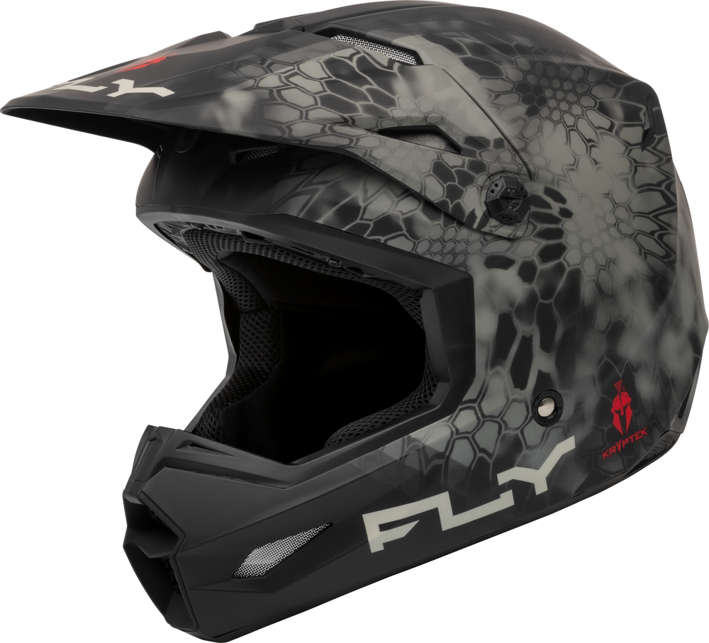 Fly Racing Kinetic SE Kryptek Helmet (2024) — Matte Moss Grey/Black