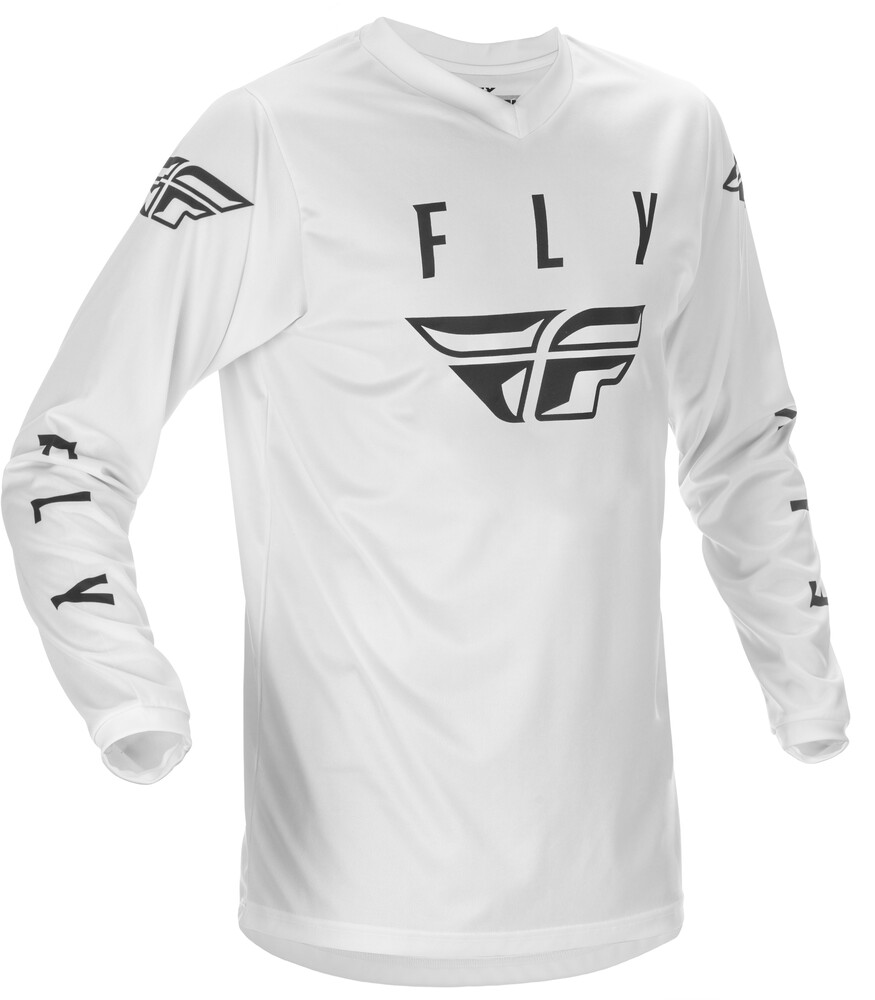 Fly Racing Youth Universal Jersey (White/Black, Youth X-Large)