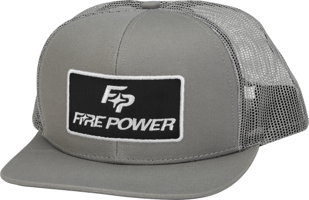 Fire Power Flat Bill Hat — Grey